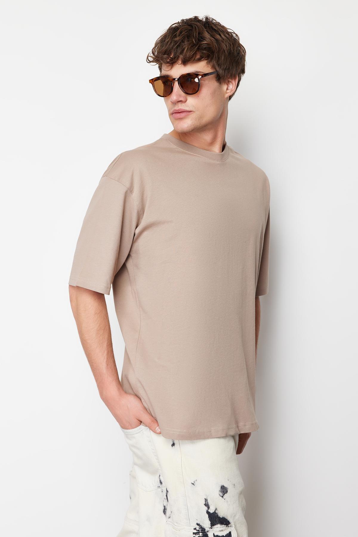 Mink Oversize/Wide Cut Basic 100% Cotton T-shirt TMNSS22TS0318, single, C101_5292, large image number 1