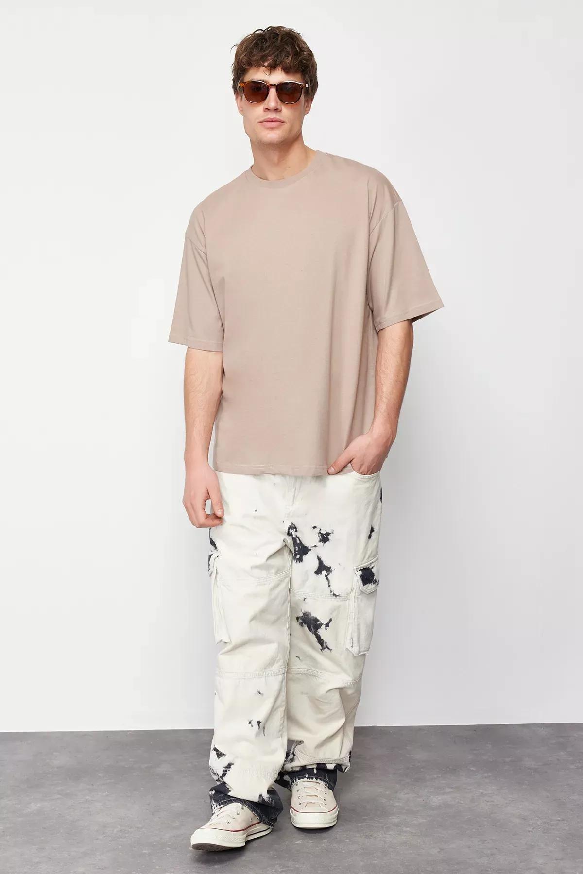 Mink Oversize/Wide Cut Basic 100% Cotton T-shirt TMNSS22TS0318, single, C101_5292, large image number 2