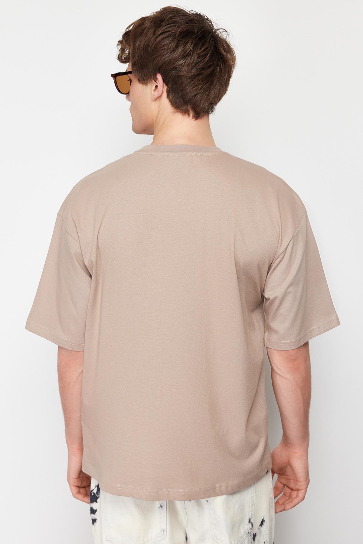 Mink Oversize/Wide Cut Basic 100% Cotton T-shirt TMNSS22TS0318, single, C101_5292, large image number 3