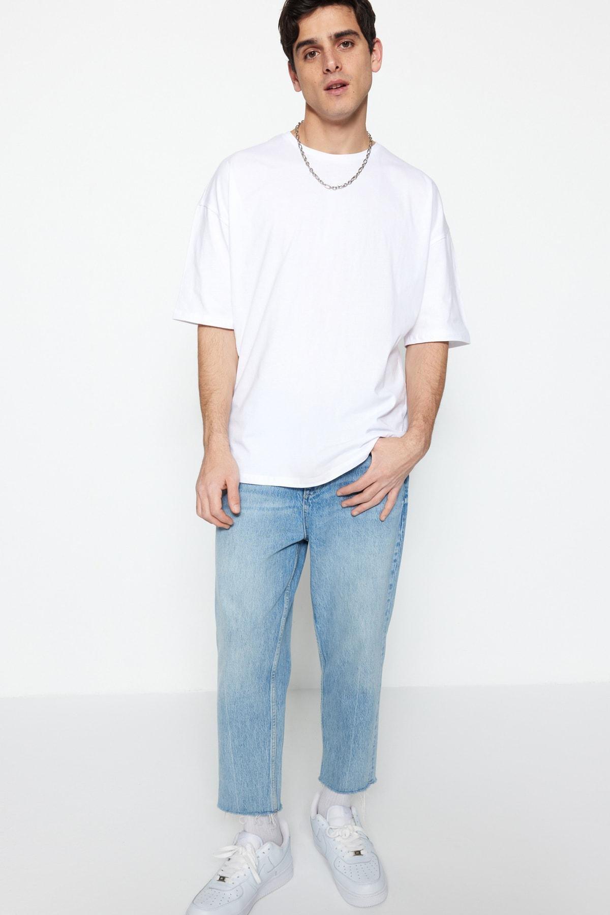White Crew Neck Oversize Tshirt, , large image number 3