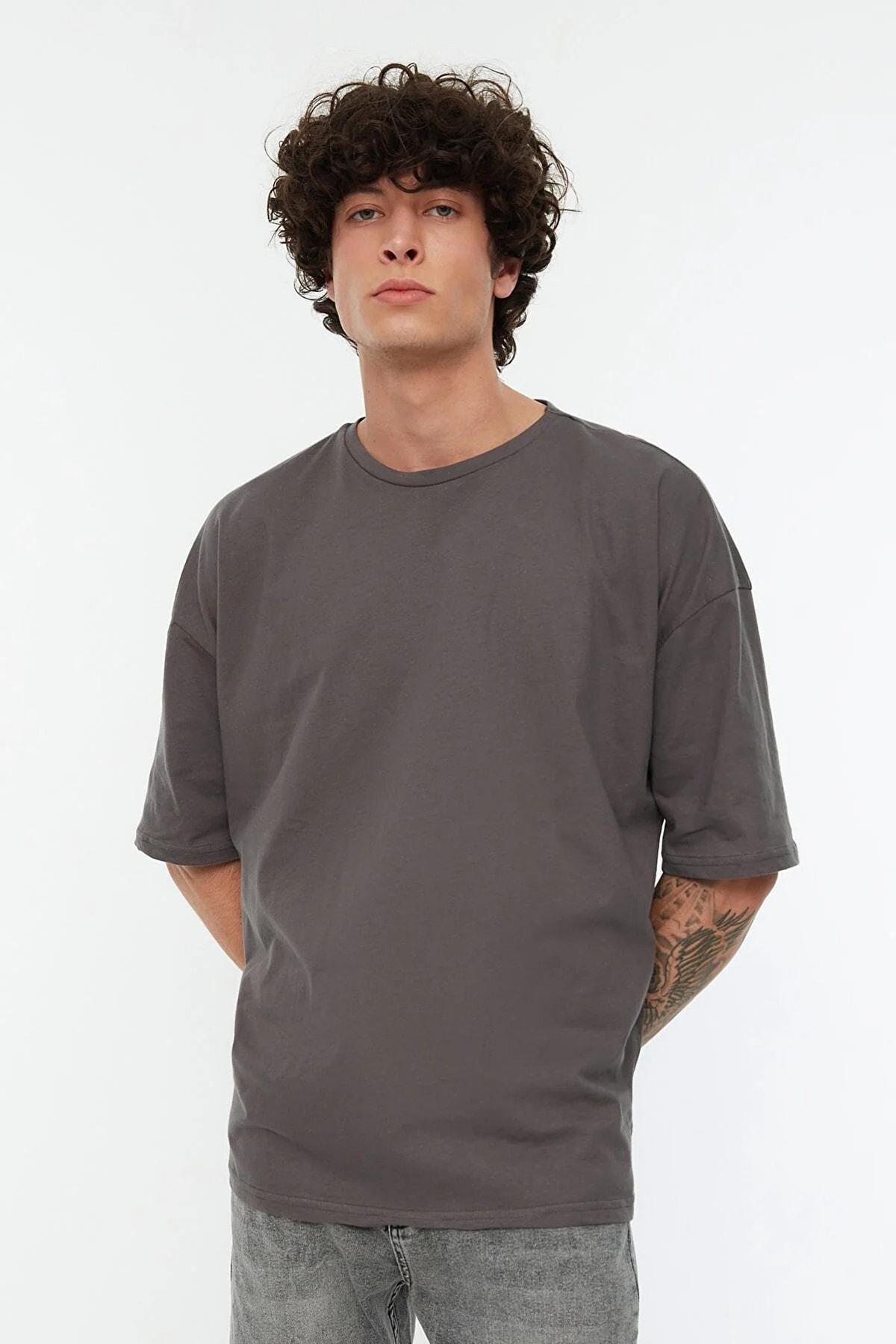 Grey Oversize T-Shirt, Gray, large image number 3
