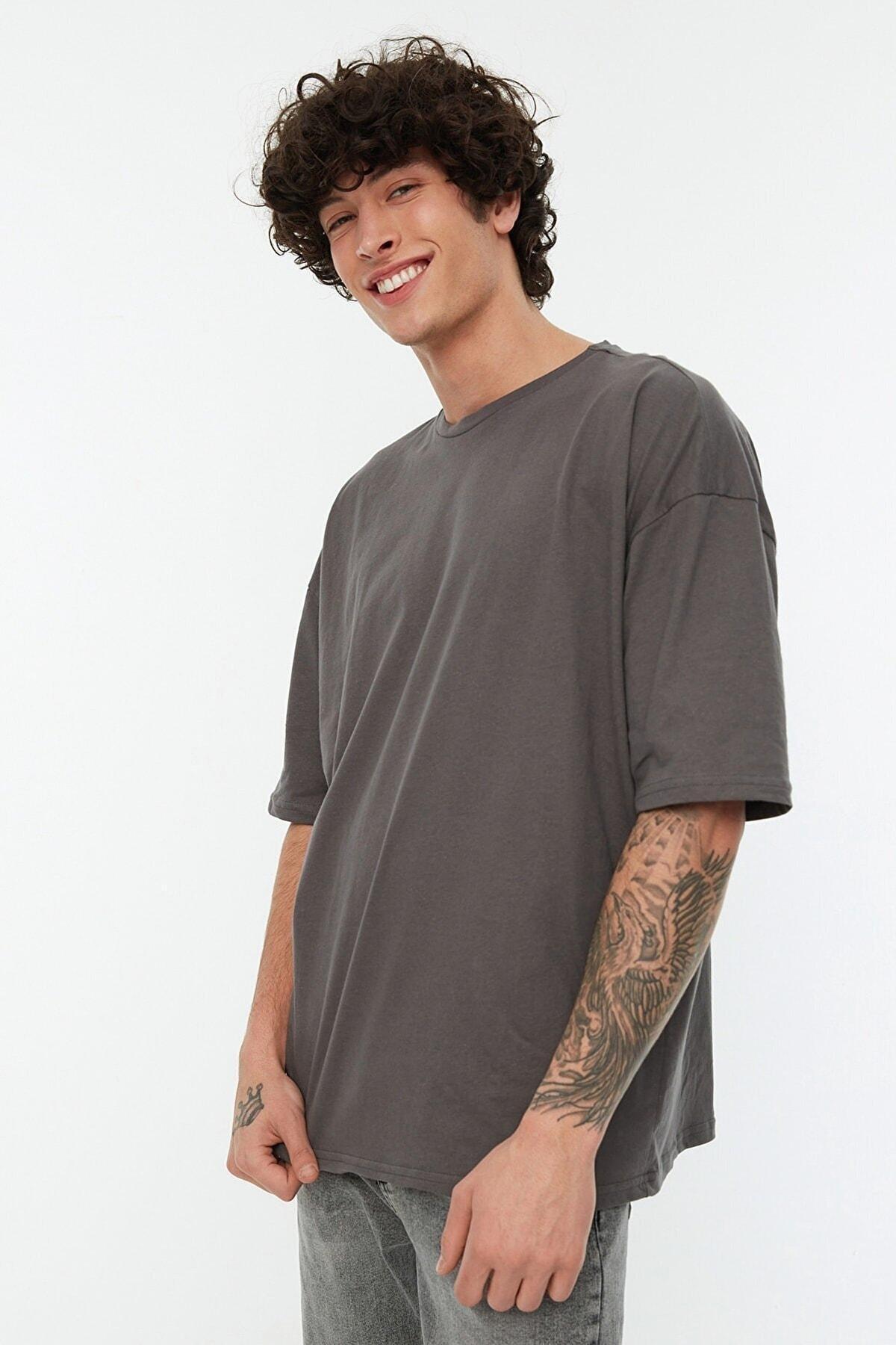 Grey Oversize T-Shirt, Gray, large image number 7