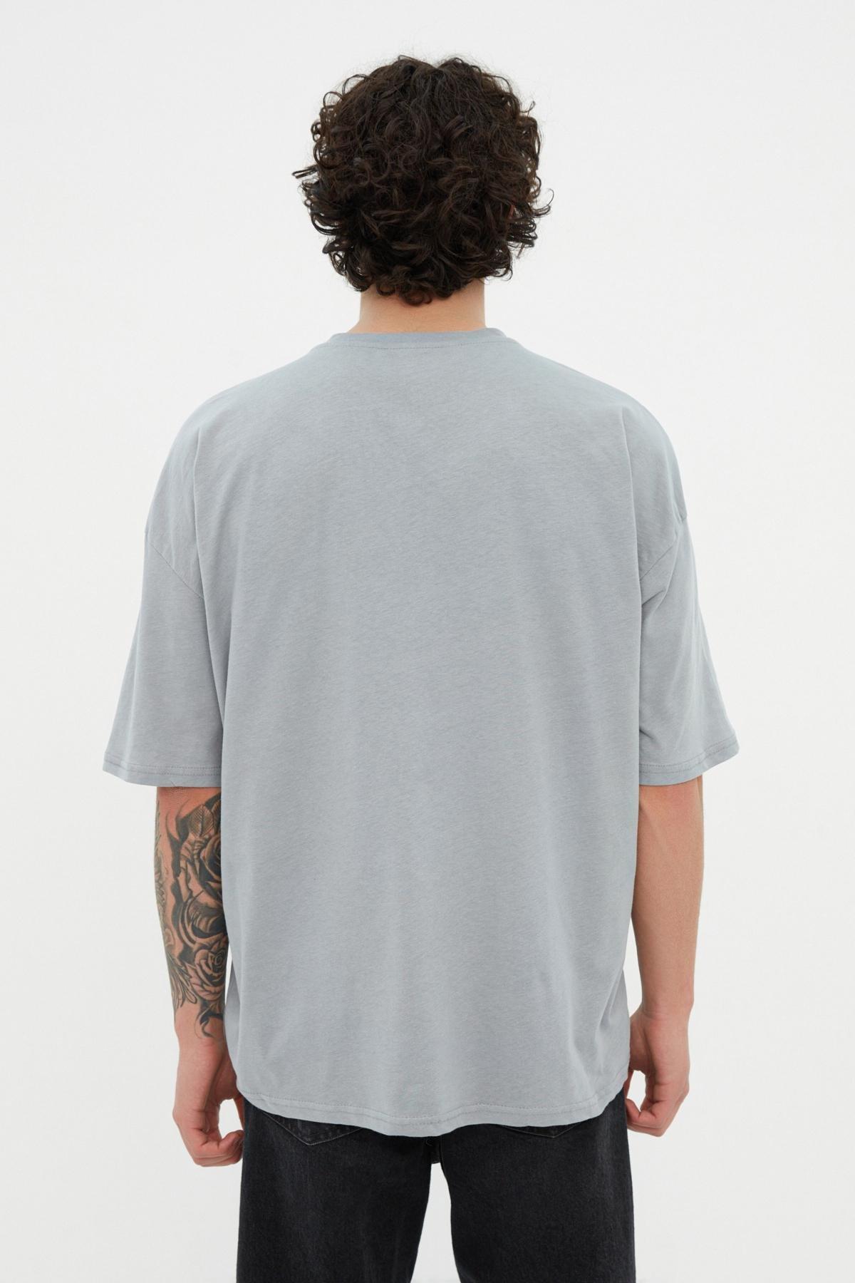 Grey Oversize T-Shirt, Gray, large image number 8