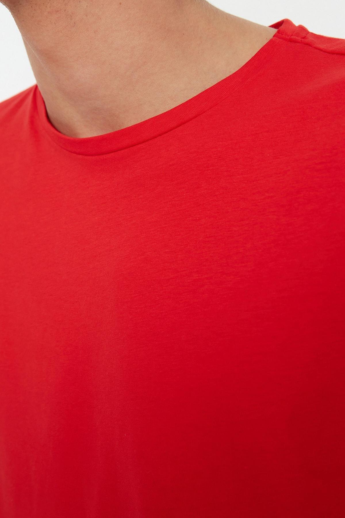 Trendyol - Red Crew Neck Oversize Tshirt