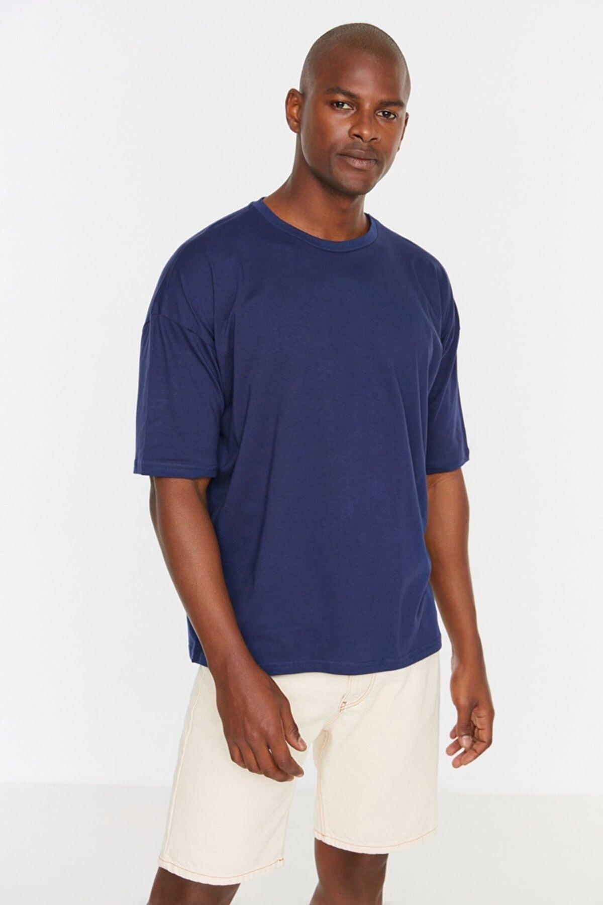 Navy Crew Neck Oversize Tshirt, , large image number 6