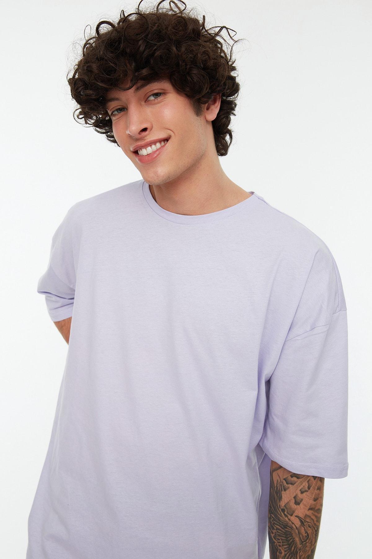 Purple Plain Oversize Tshirt, , large image number 1