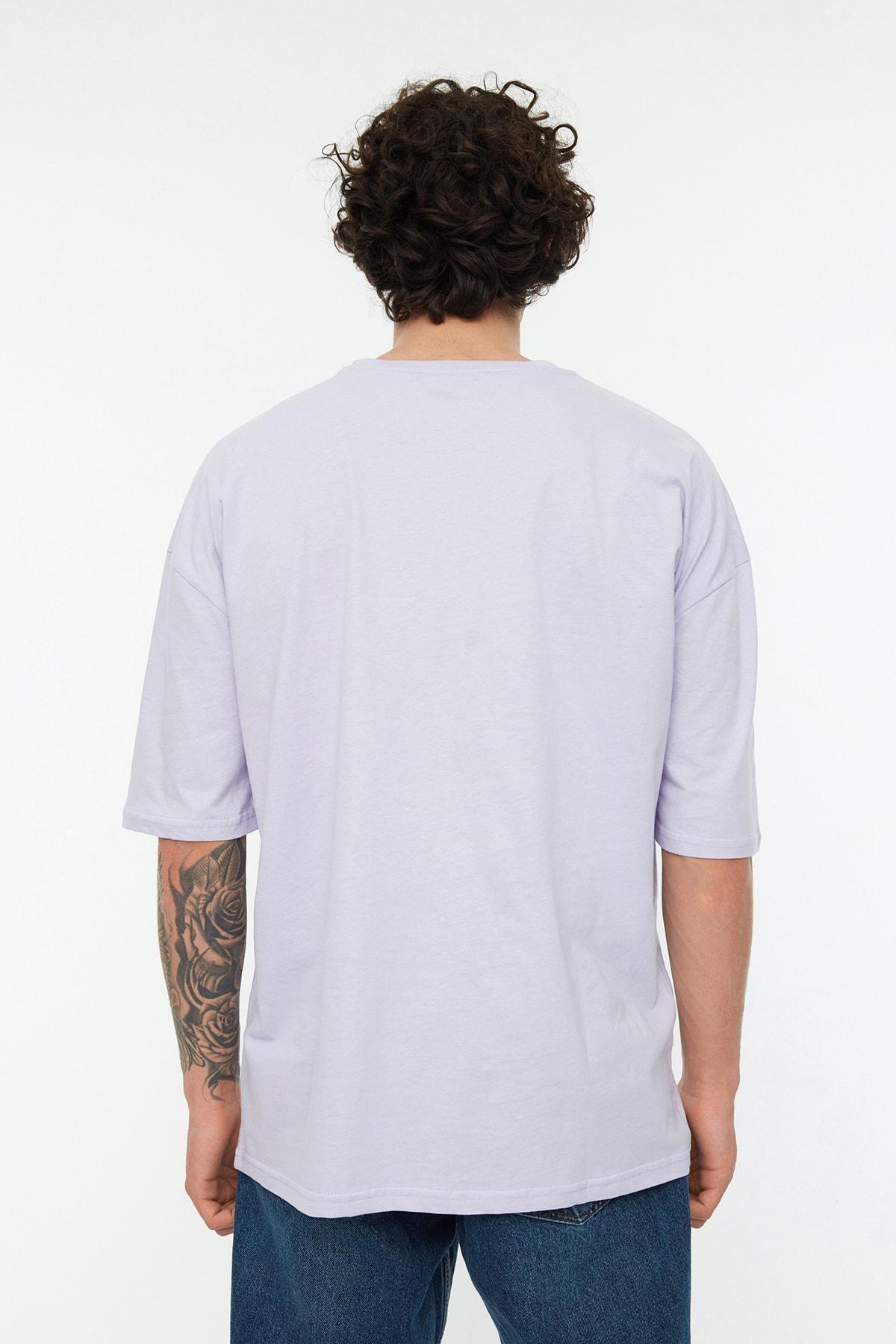 Purple Plain Oversize Tshirt, , large image number 4