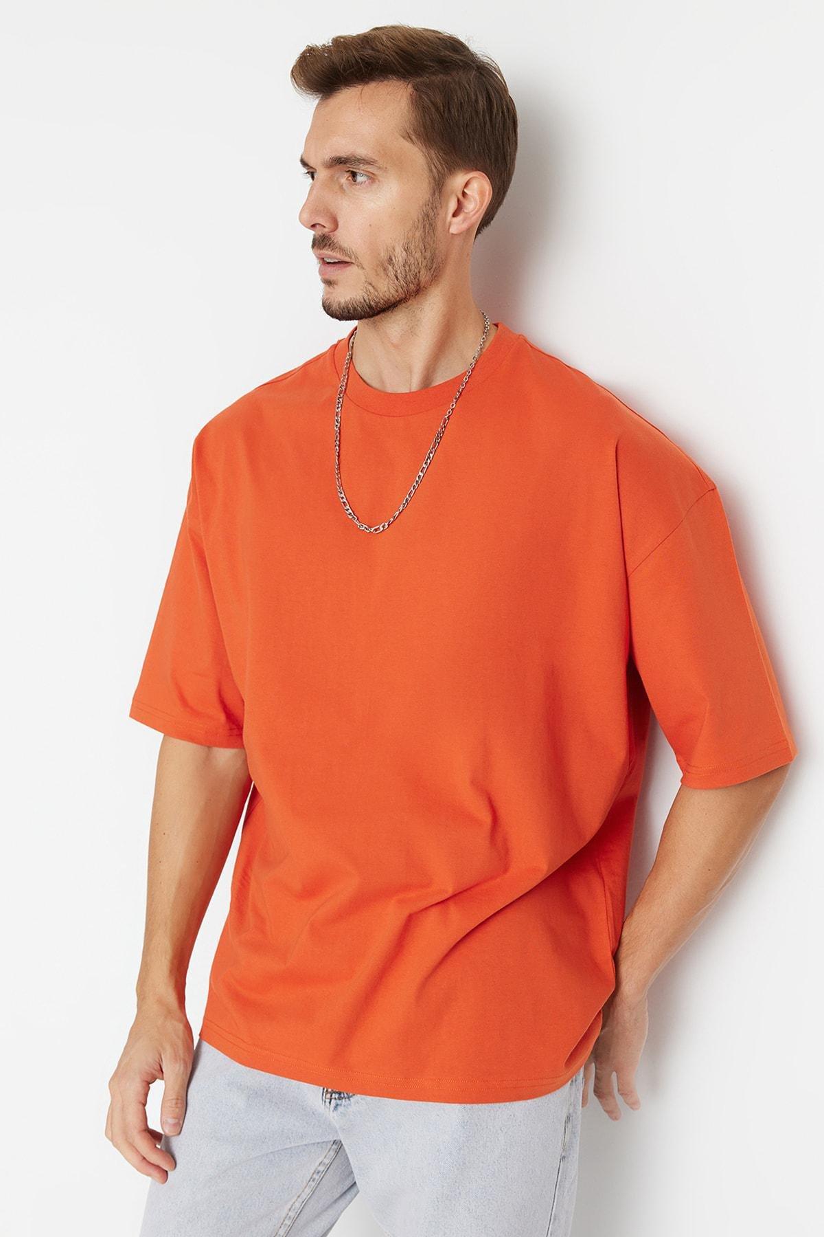 Orange Oversize T-Shirt, Orange, large image number 1
