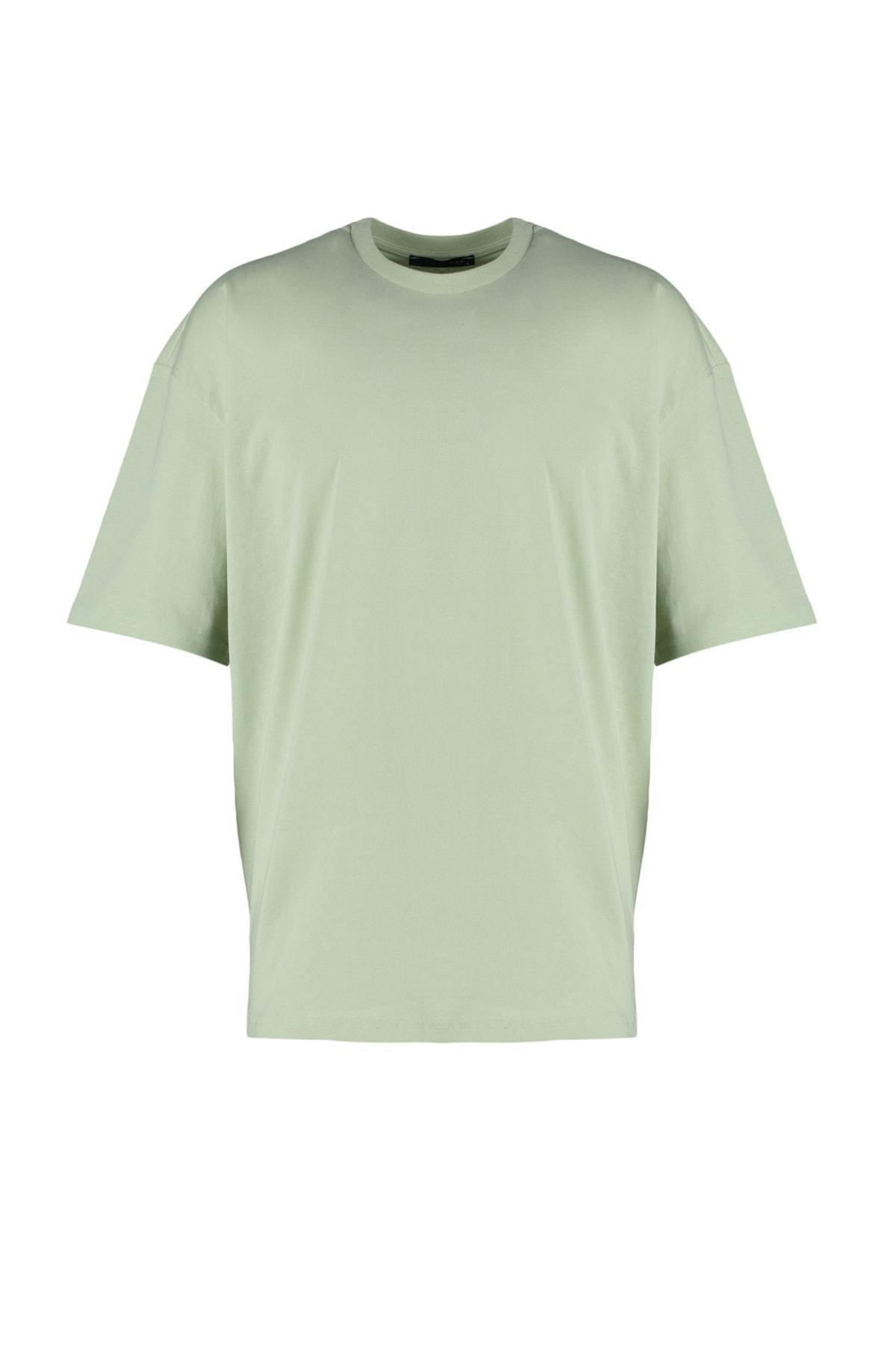 Trendyol - Green Oversize Crew Neck T-Shirt