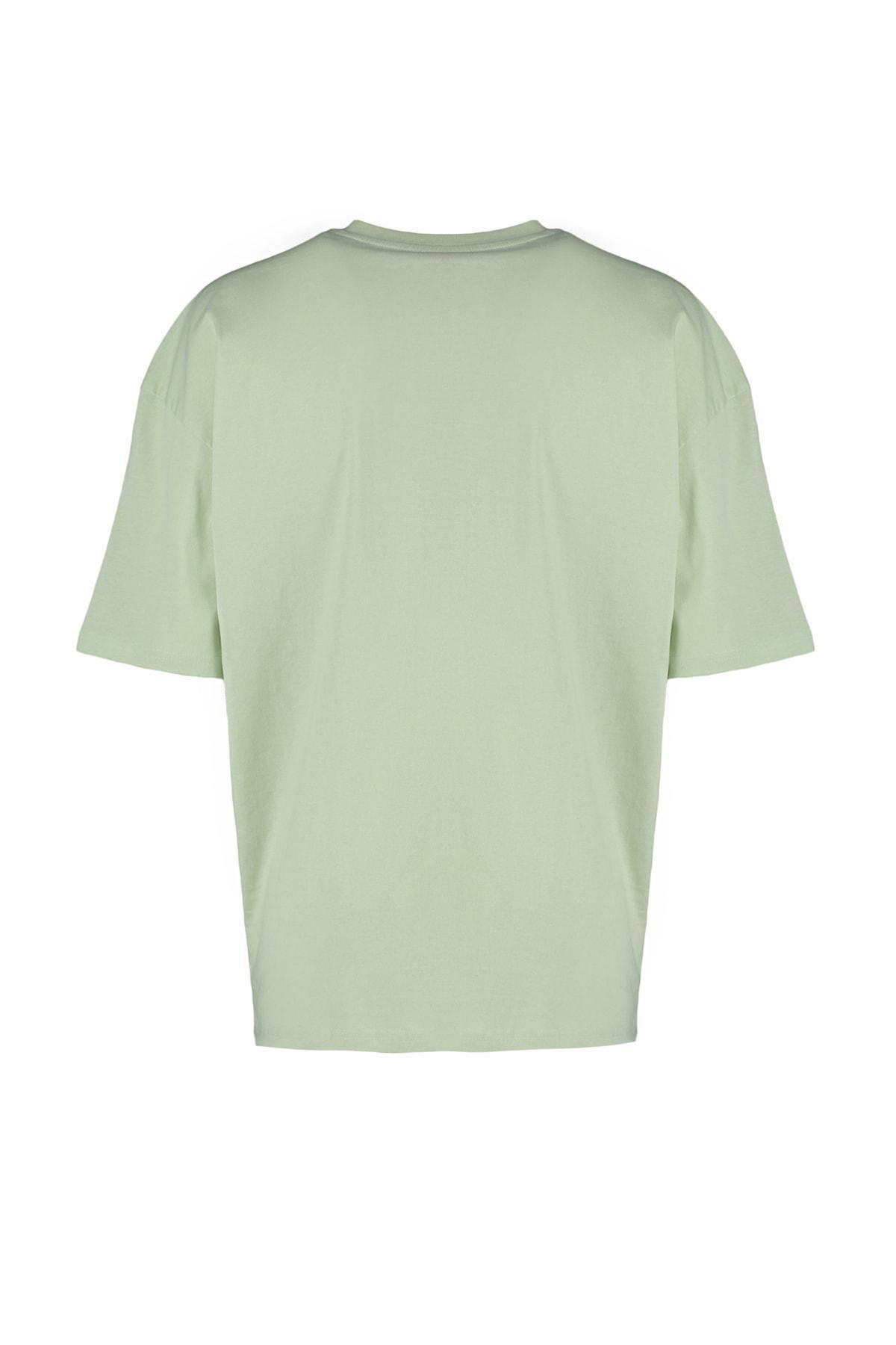 Trendyol - Green Oversize Crew Neck T-Shirt