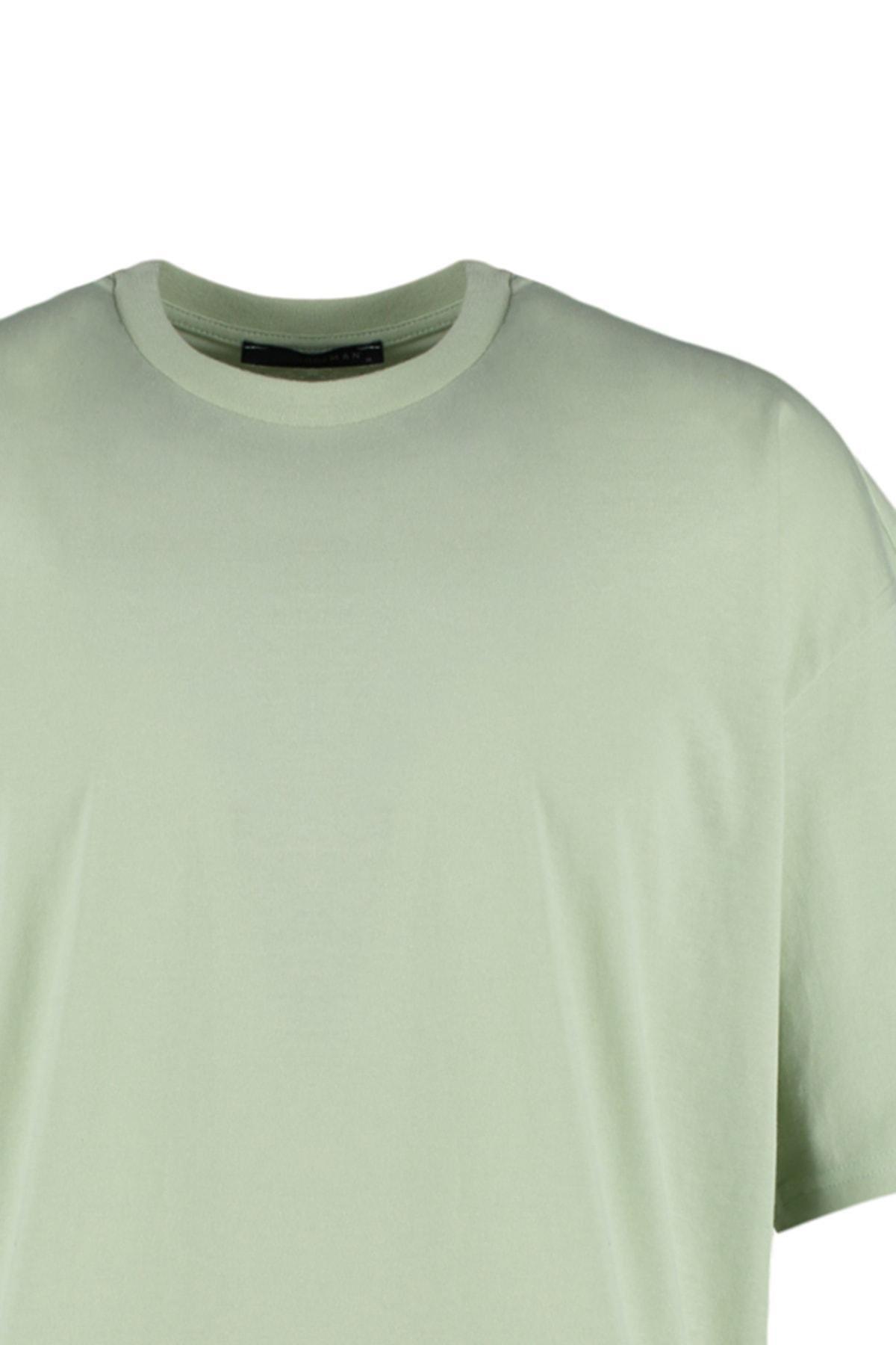 Green Oversize Crew Neck T-Shirt, Green, large image number 9