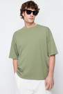 Trendyol - Khaki Crew Neck Oversize Tshirt