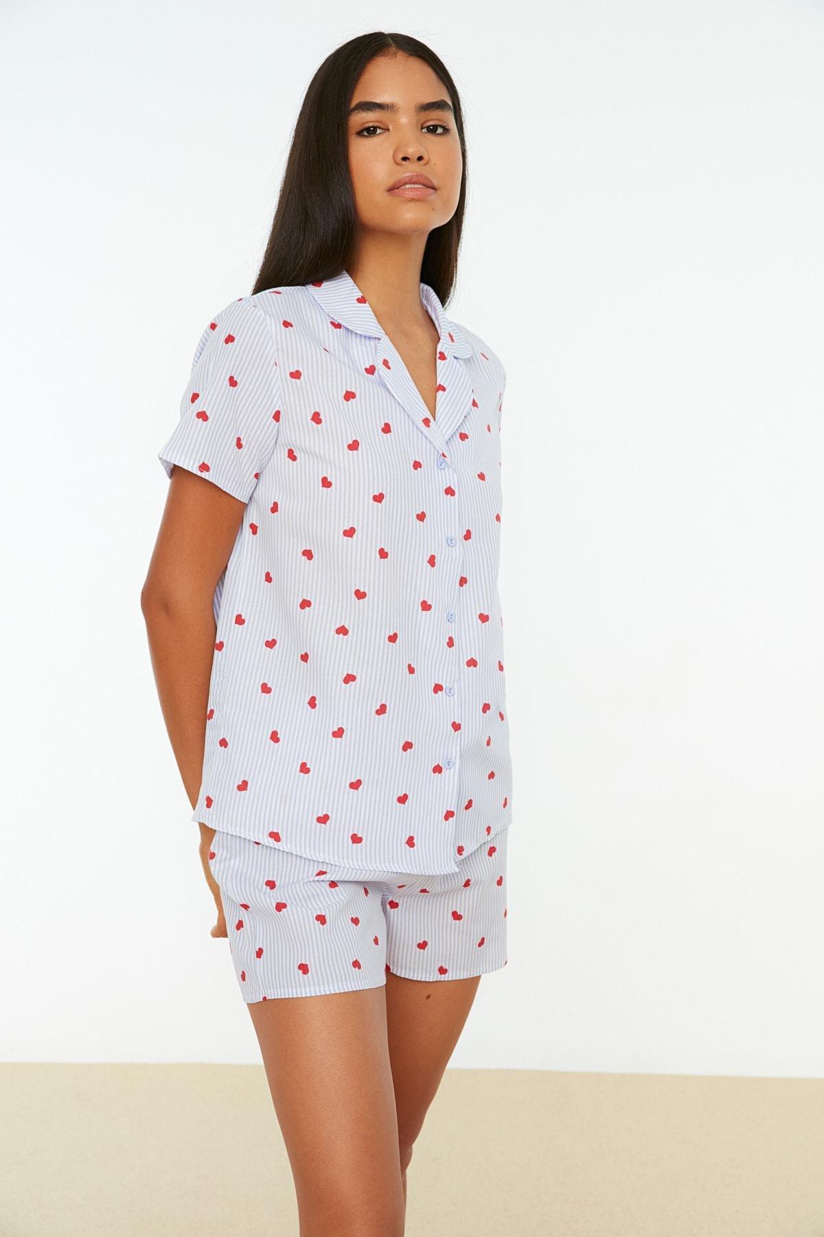 Blue Geometric Pattern Pajama Set, , large image number 2