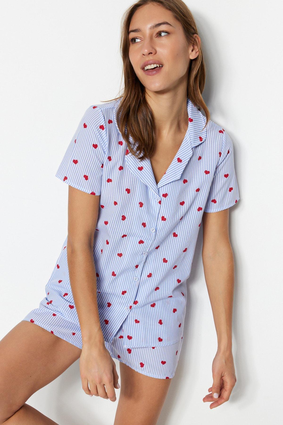 Blue Geometric Pattern Pajama Set, , large image number 3