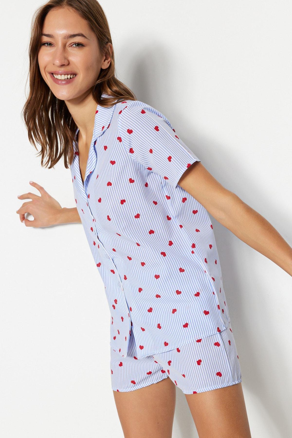Blue Geometric Pattern Pajama Set, , large image number 5