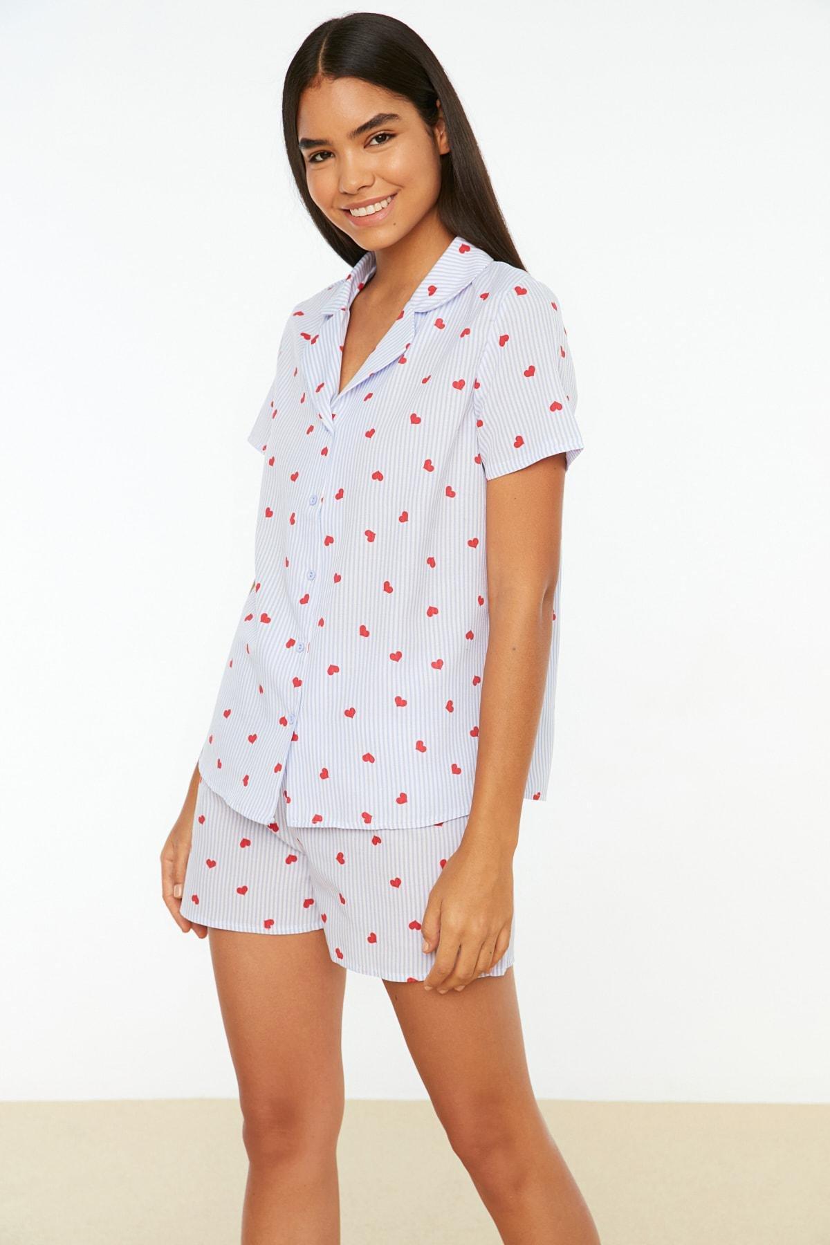 Blue Geometric Pattern Pajama Set, , large image number 6