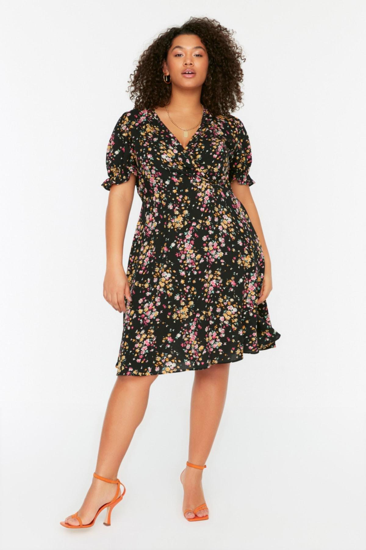 Multicolour A-Line Plus Size Mini Dress, , large image number 3