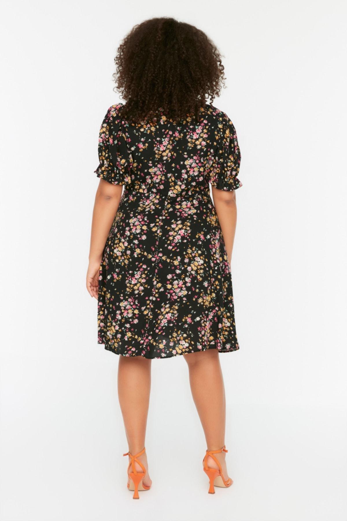 Multicolour A-Line Plus Size Mini Dress, , large image number 4