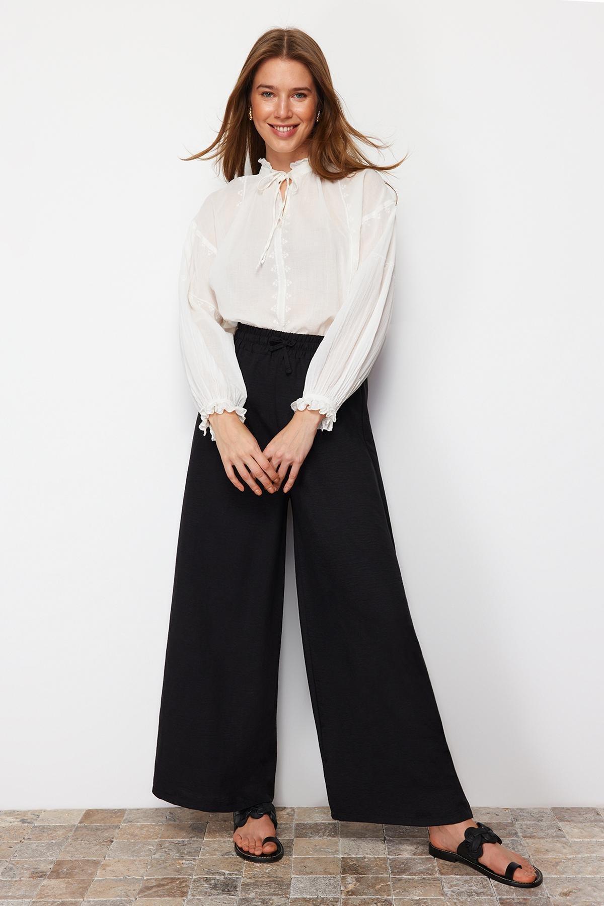 Black Wide Leg Pants, , large image number 1