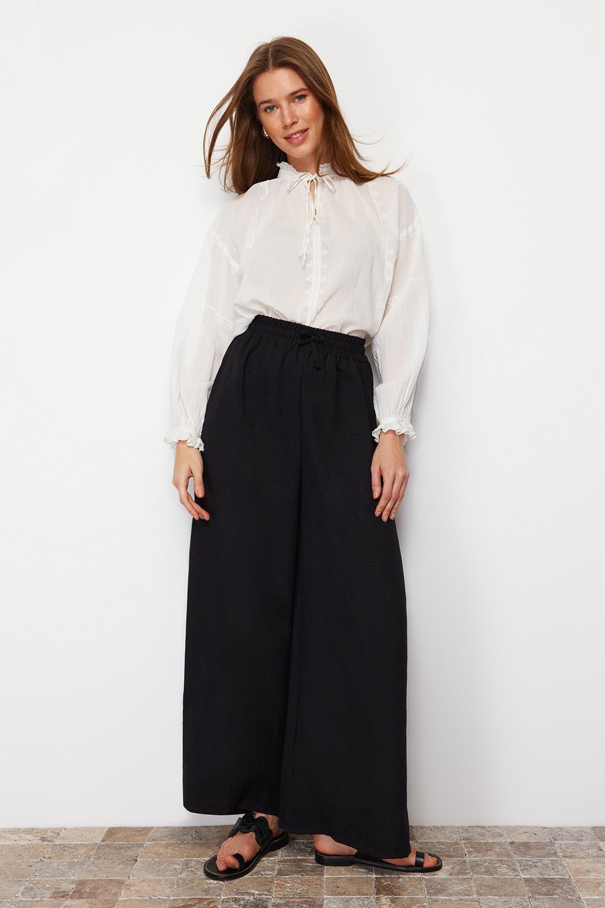 Black Wide Leg Pants, , large image number 2