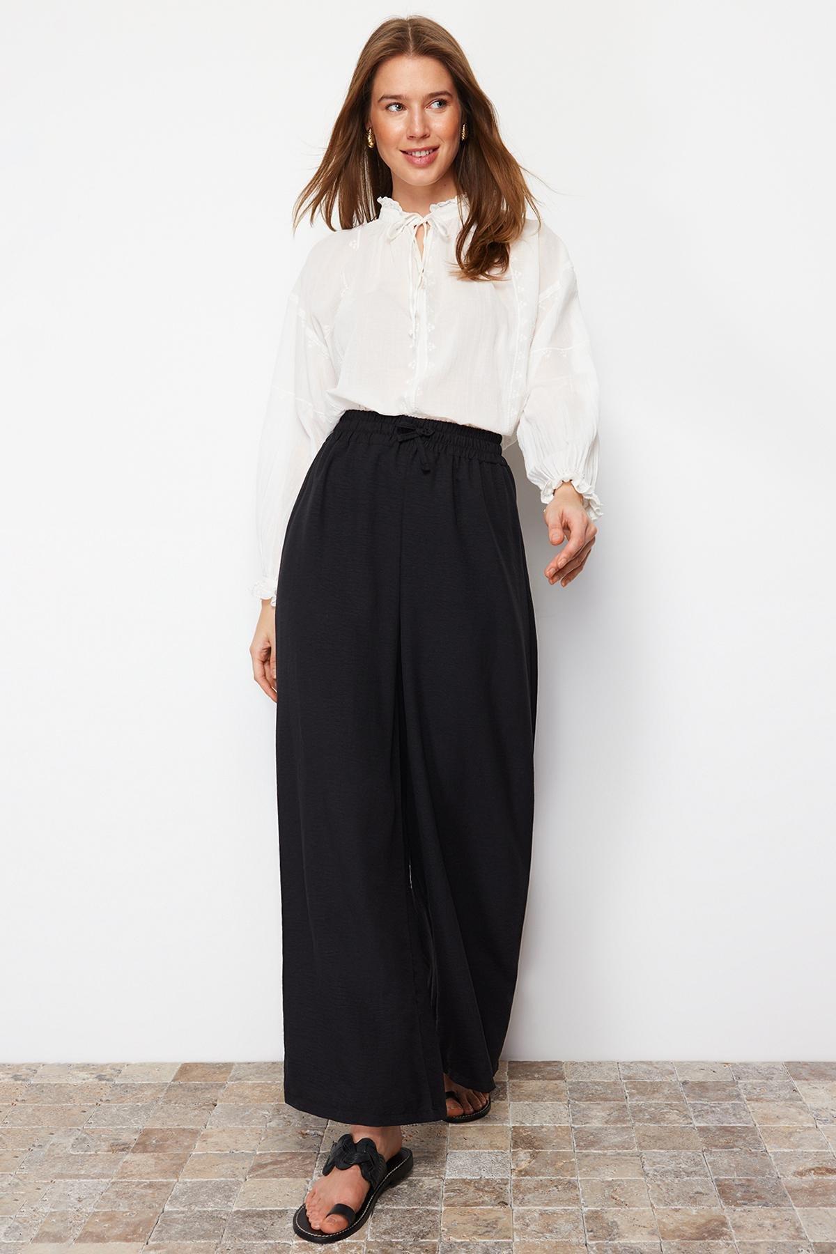 Black Wide Leg Pants, , large image number 3
