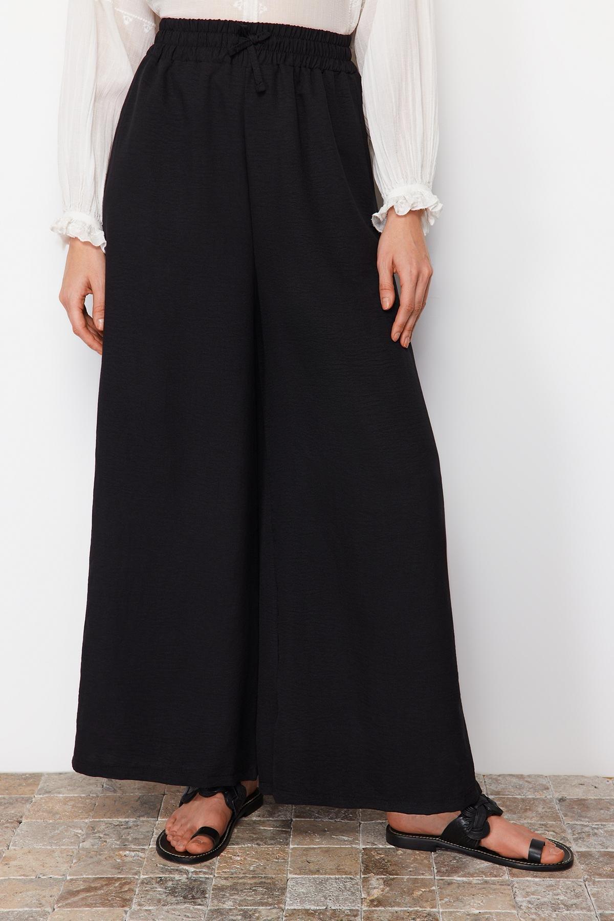 Black Wide Leg Pants, , large image number 4