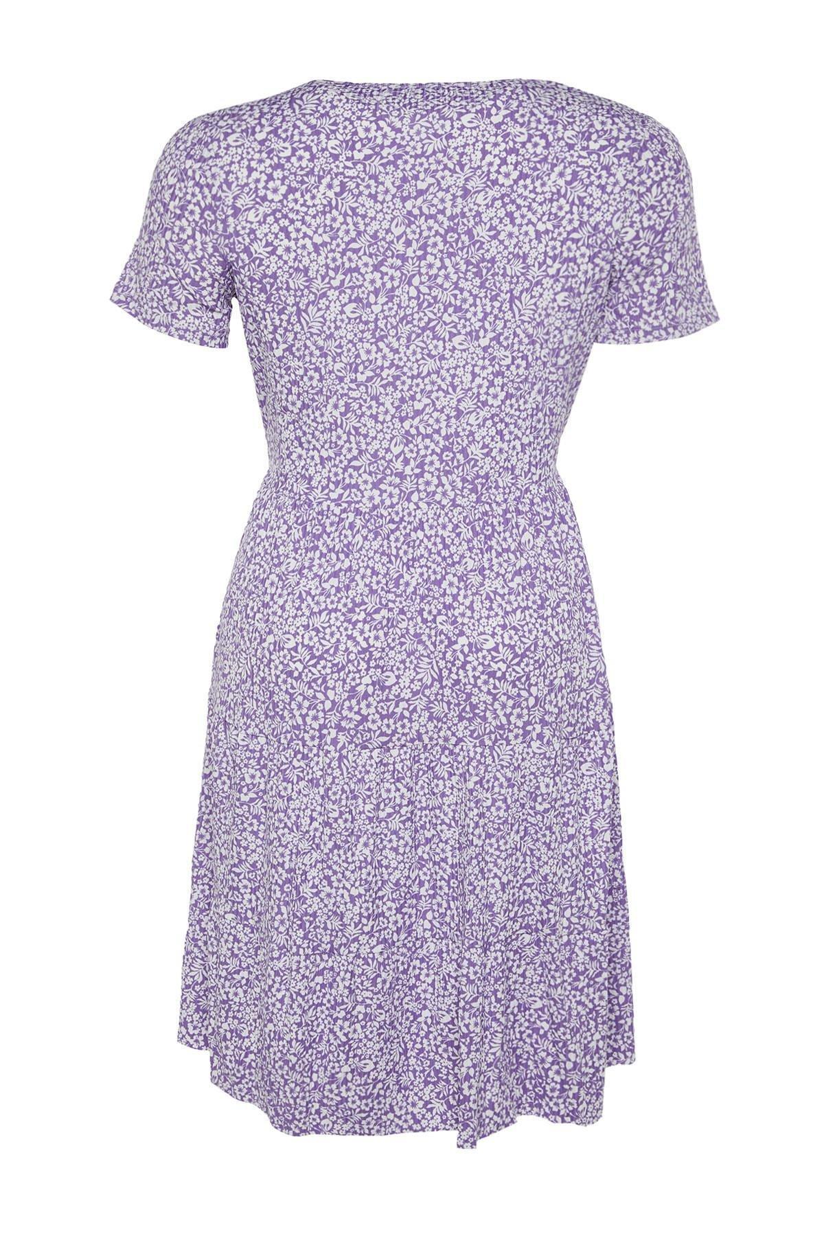 فستان بقصة على شكل حرف A للمقاسات الكبيرة، بنفسجي, Purple, large image number 7