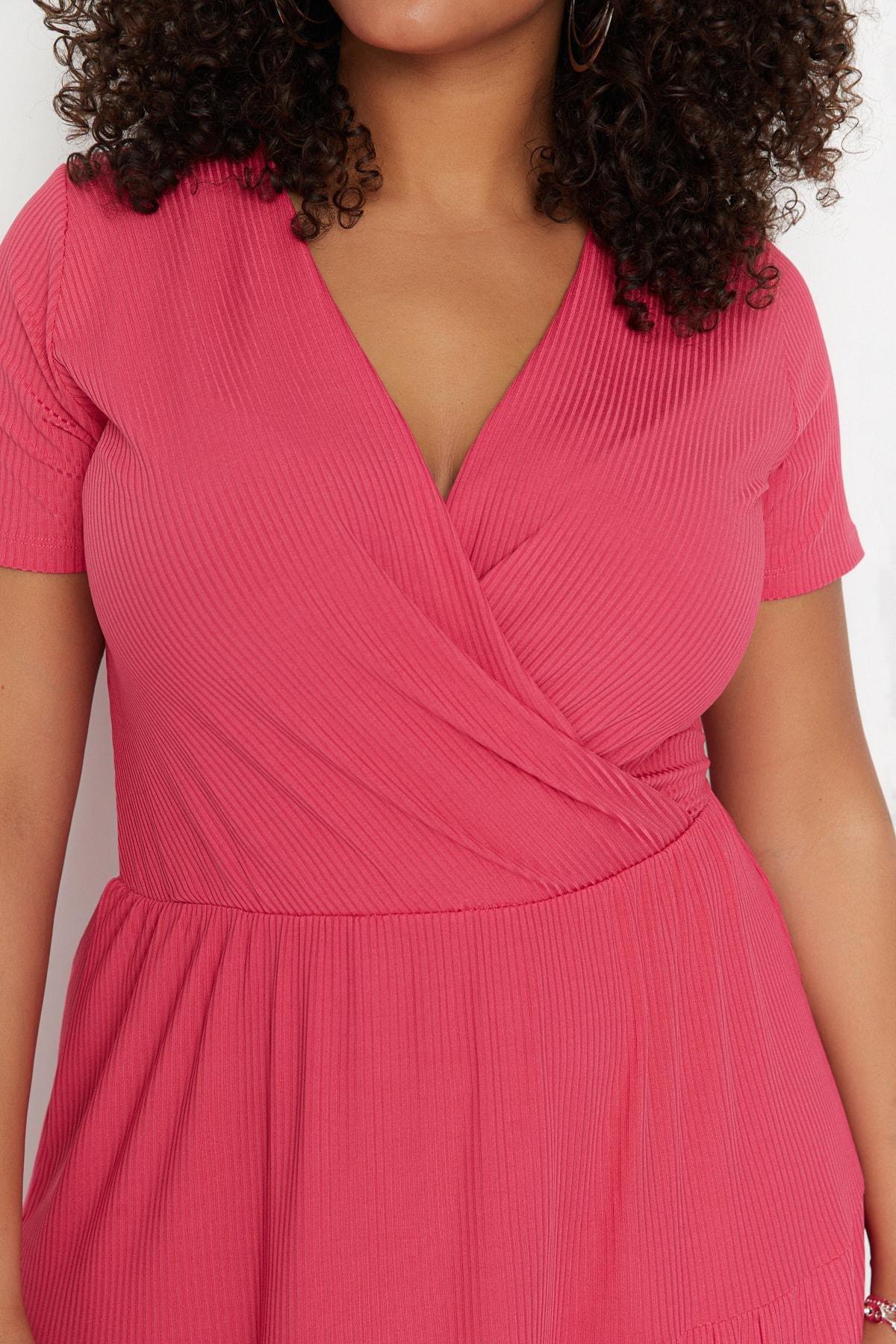 Pink A-Line Plus Size Mini Dress, , large image number 2