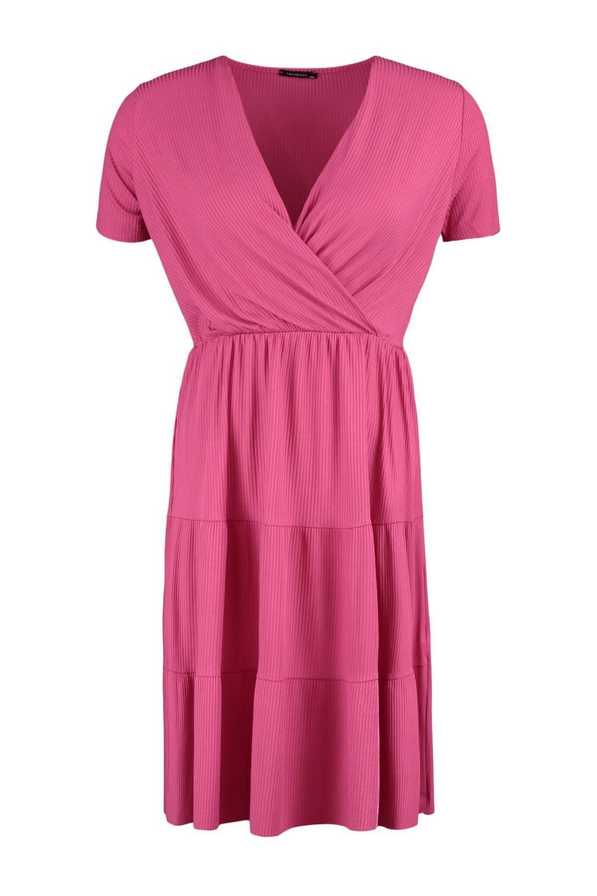 Pink A-Line Plus Size Mini Dress, , large image number 6