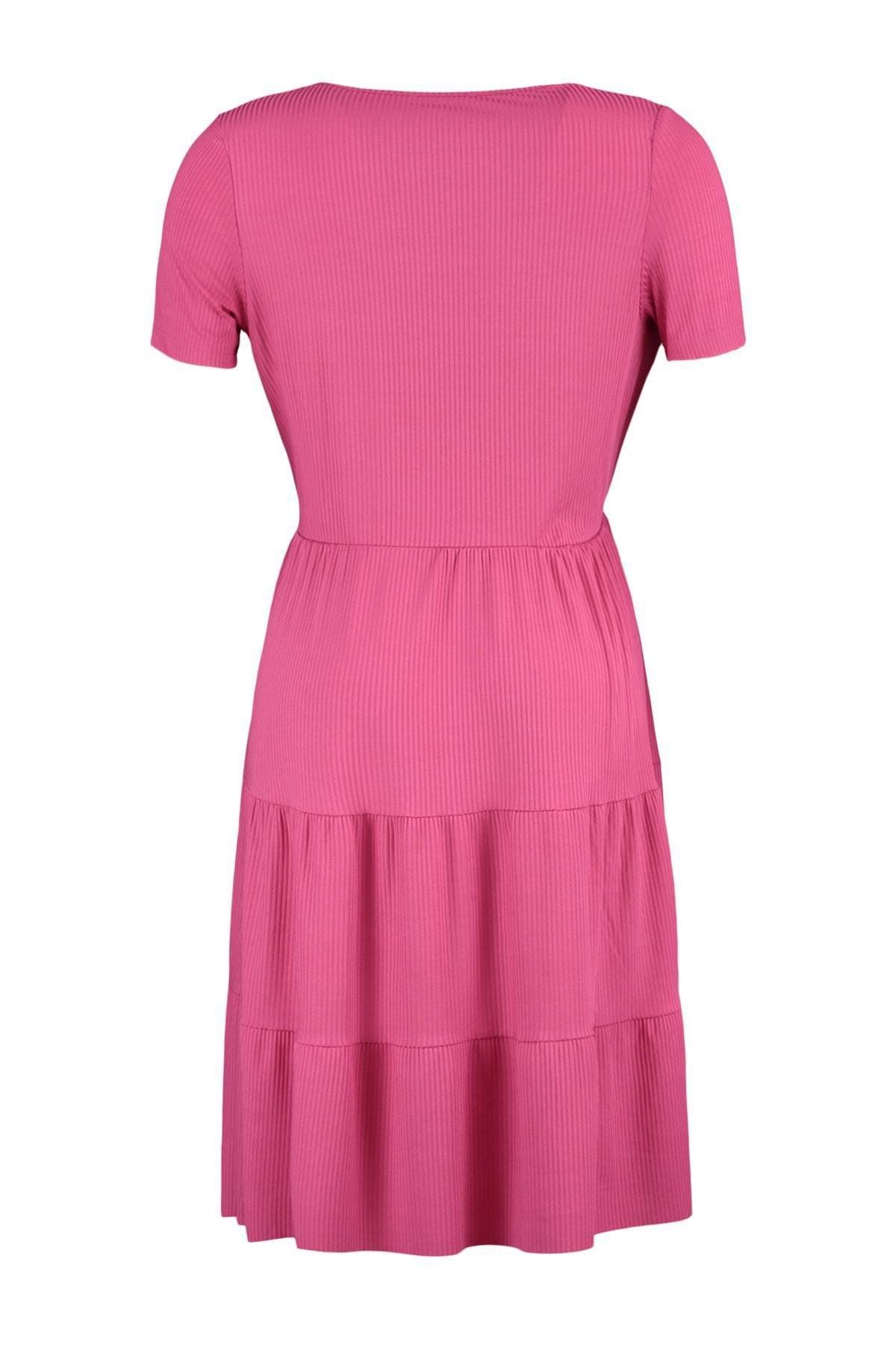 Pink A-Line Plus Size Mini Dress, , large image number 7