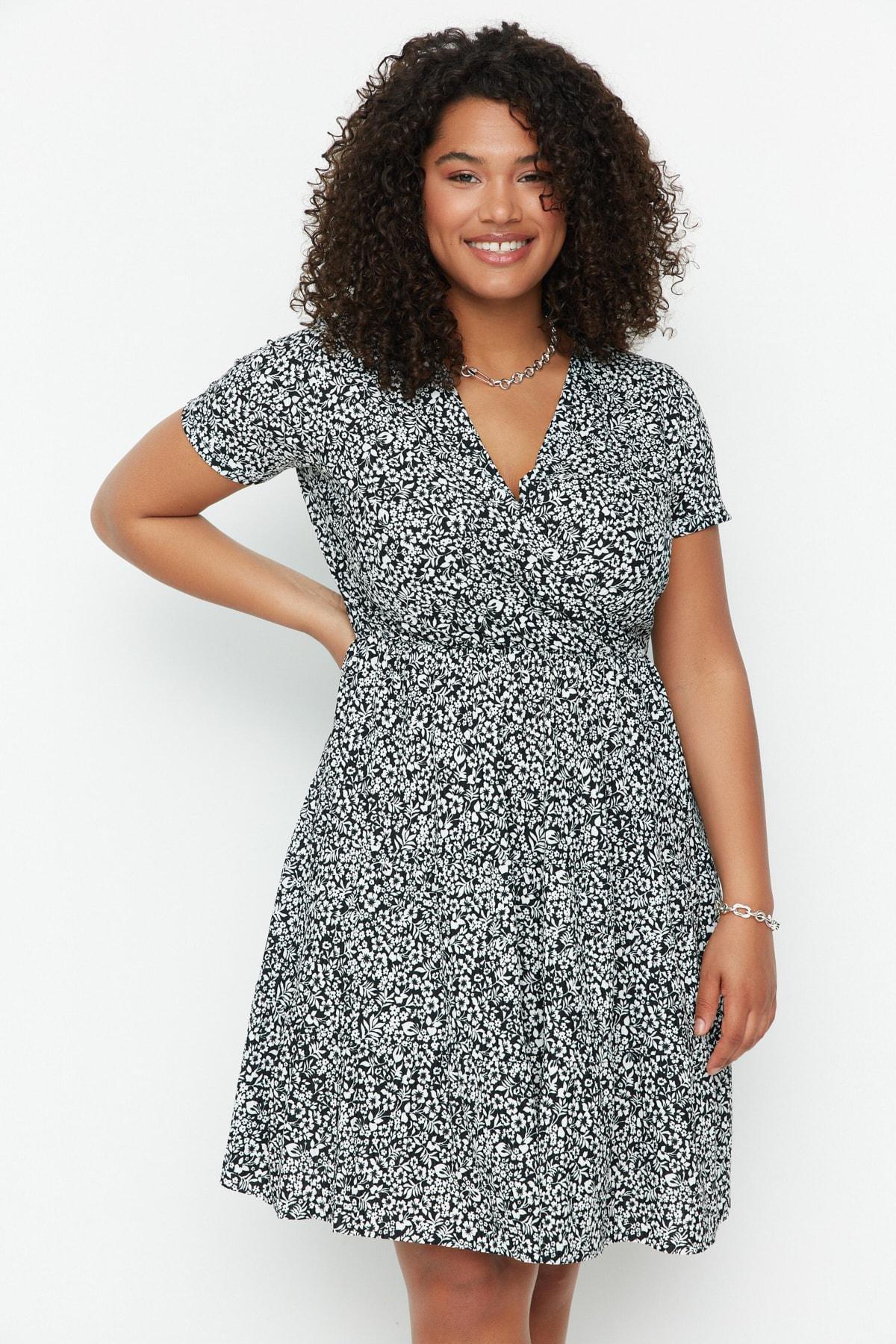 Black A-Line Plus Size Dress, , large image number 0