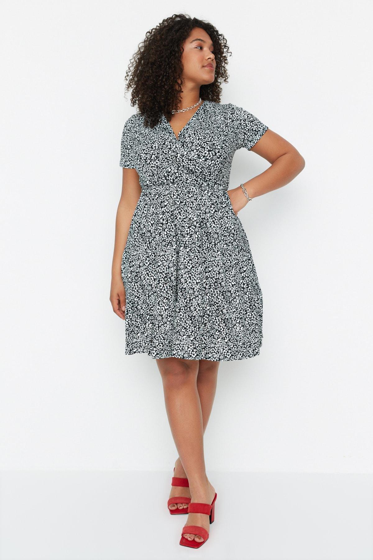 Black A-Line Plus Size Dress, , large image number 1