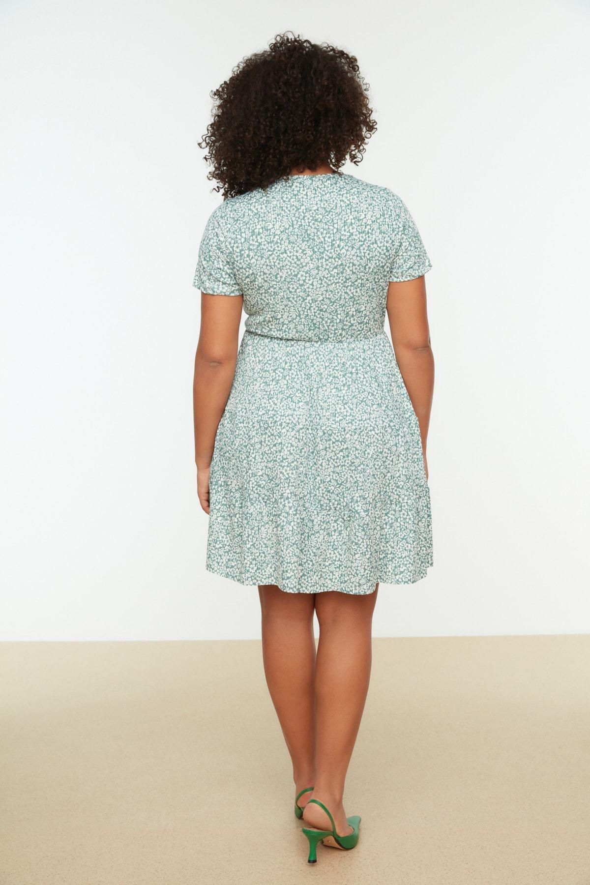 Green A-Line Plus Size Dress, , large image number 5