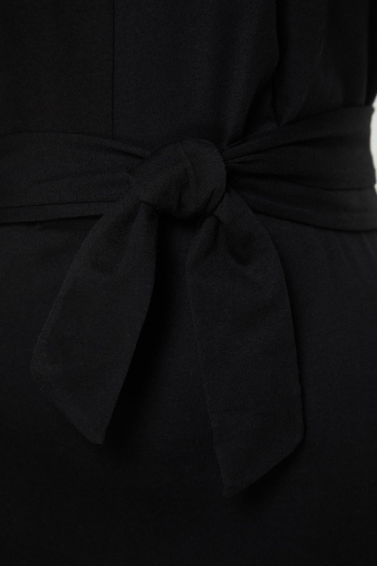 Black Jersey Midi Dress Plus Size Midi Dress, , large image number 7