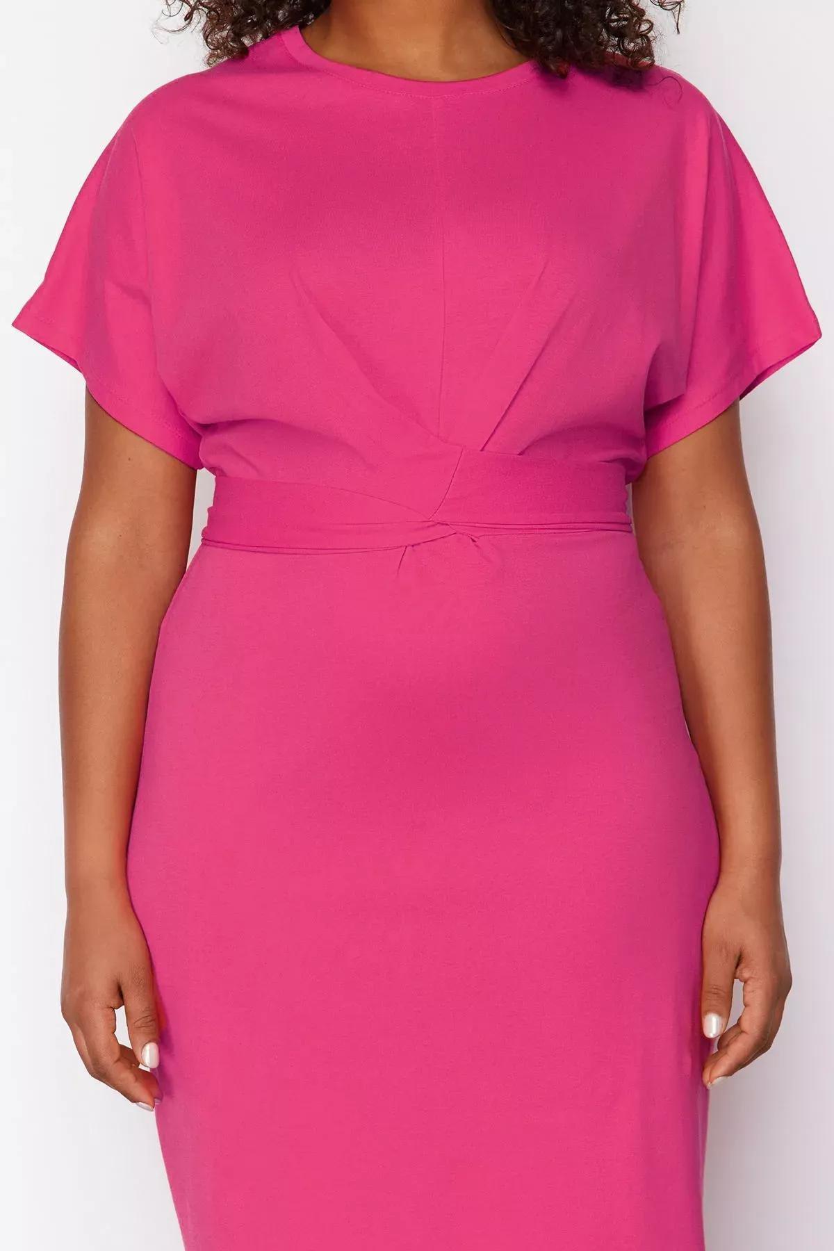 Pink Slit Tie Maxi Dress, C101_7329, large image number 1