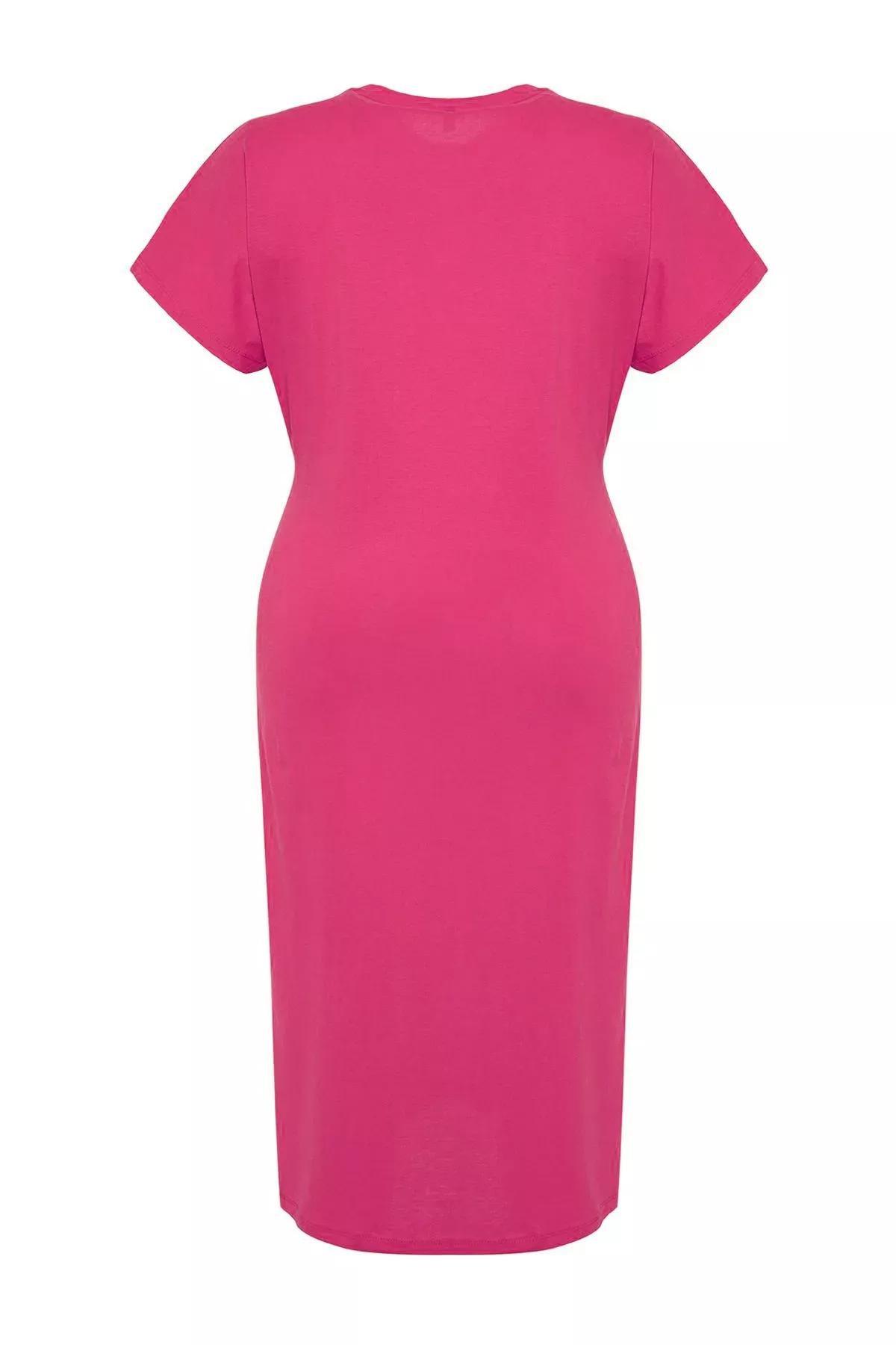 Pink Slit Tie Maxi Dress, C101_7329, large image number 5