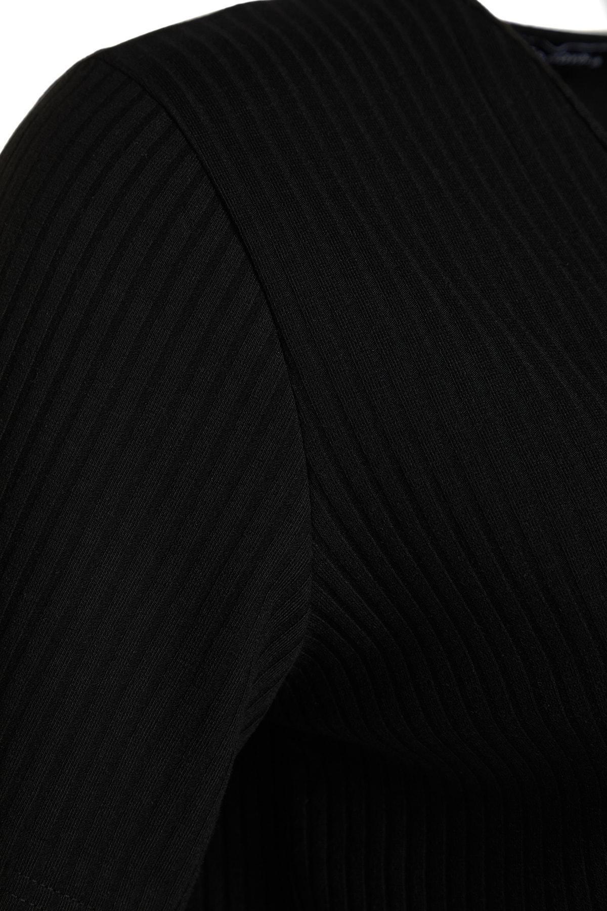 Black Plain Plus Size Pajama Set, , large image number 7