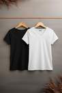 Trendyol - Multicolour V-Neck Plus Size T-Shirt, Set Of 2