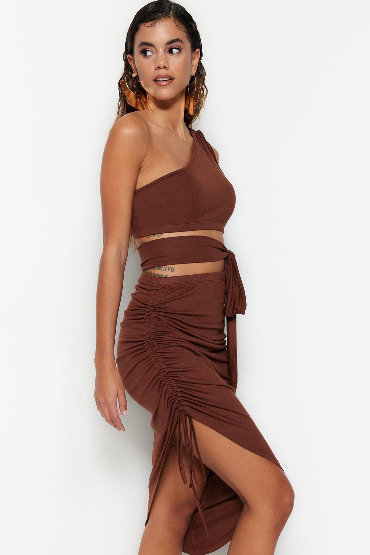 Brown Fitted Co-Ord Set, , large image number 0