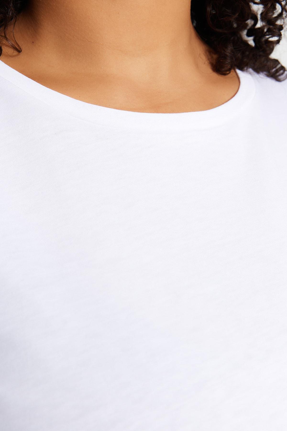 White Short Sleeve Plus Size T-Shirt, , large image number 2