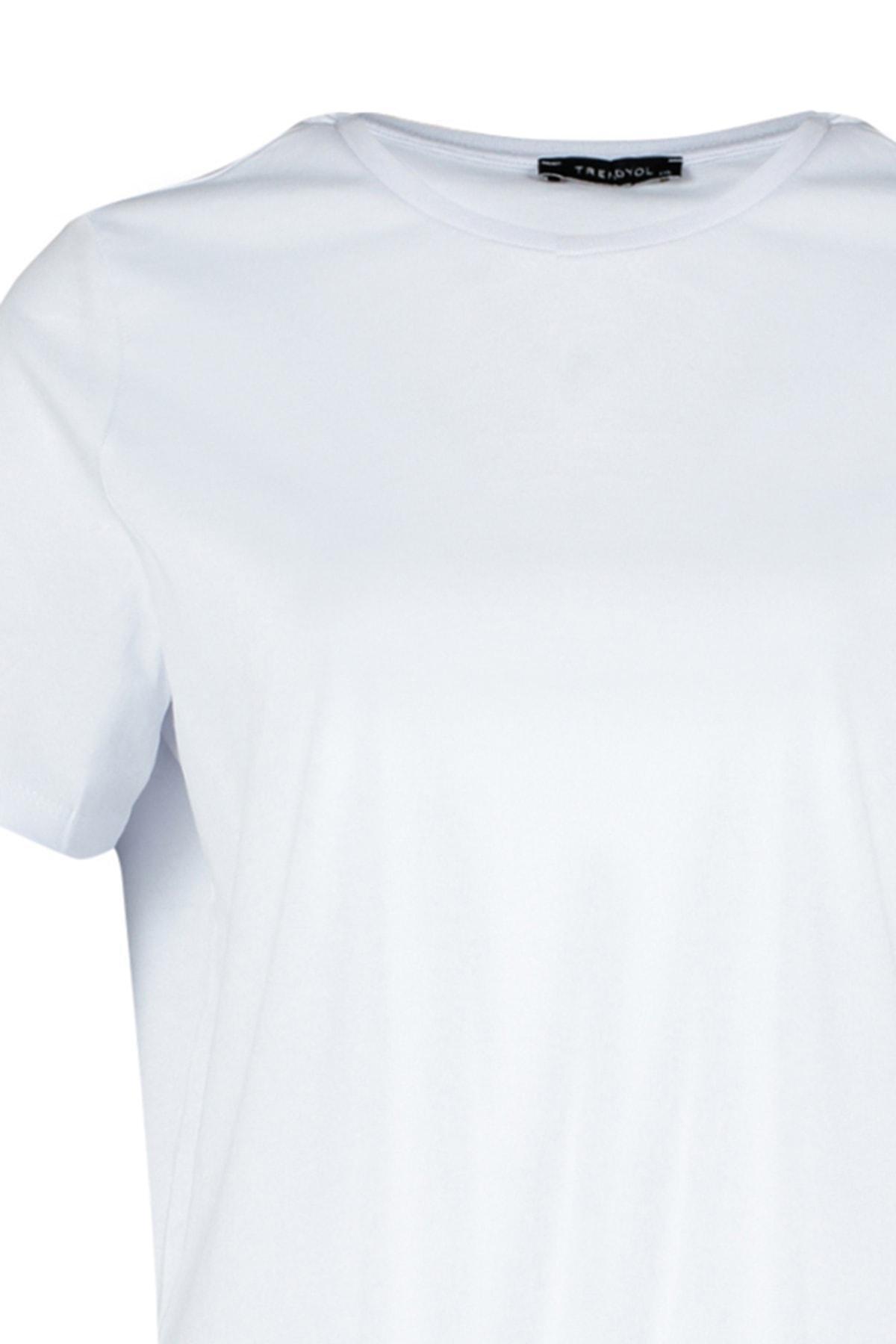 White Short Sleeve Plus Size T-Shirt, , large image number 6
