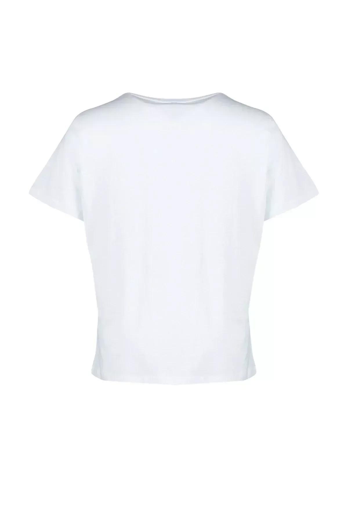 White Short Sleeve Plus Size T-Shirt, White, large image number 6