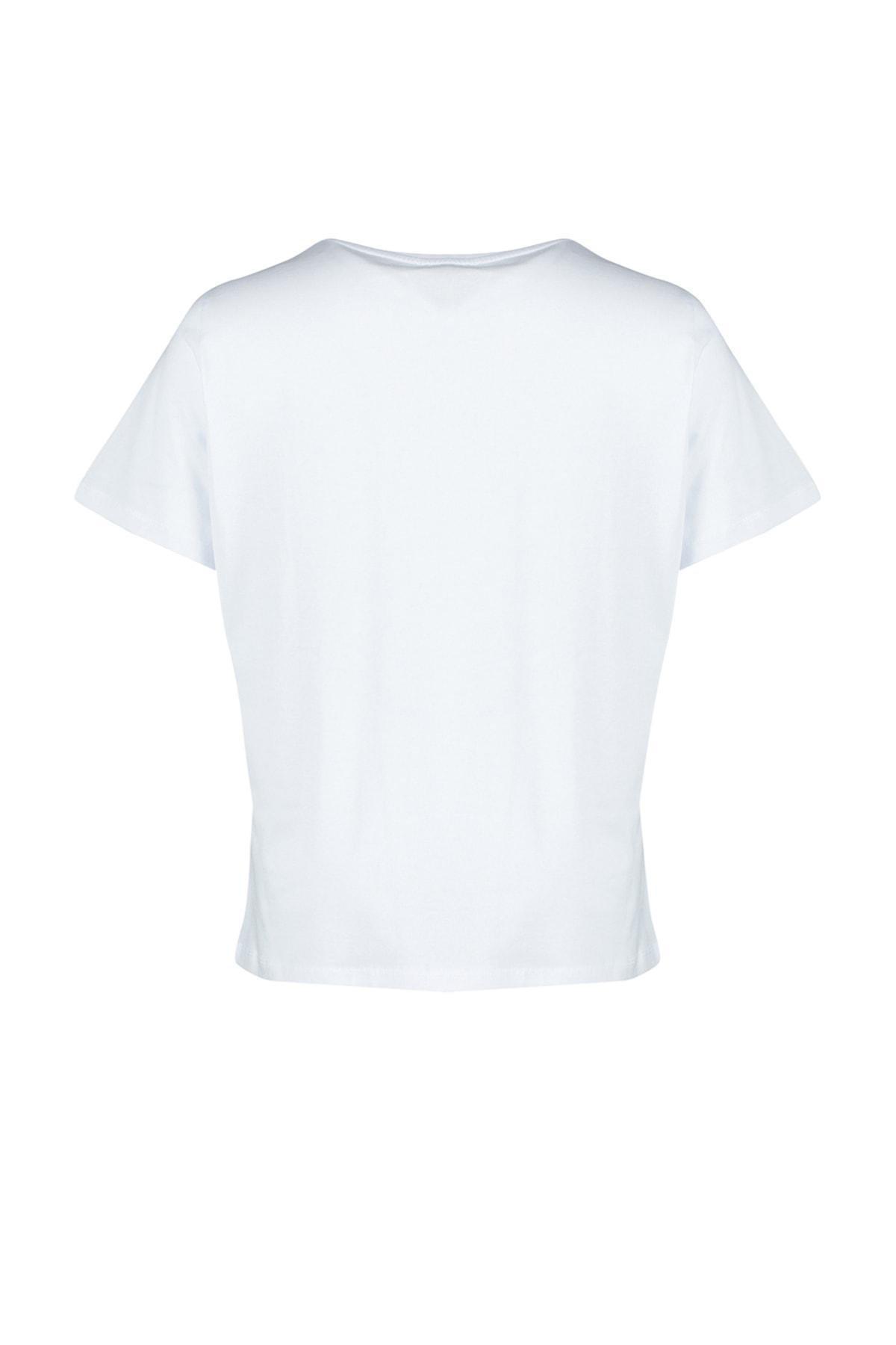 White Short Sleeve Plus Size T-Shirt, , large image number 7