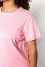 Trendyol - Pink Crew Neck Plus Size T-Shirt