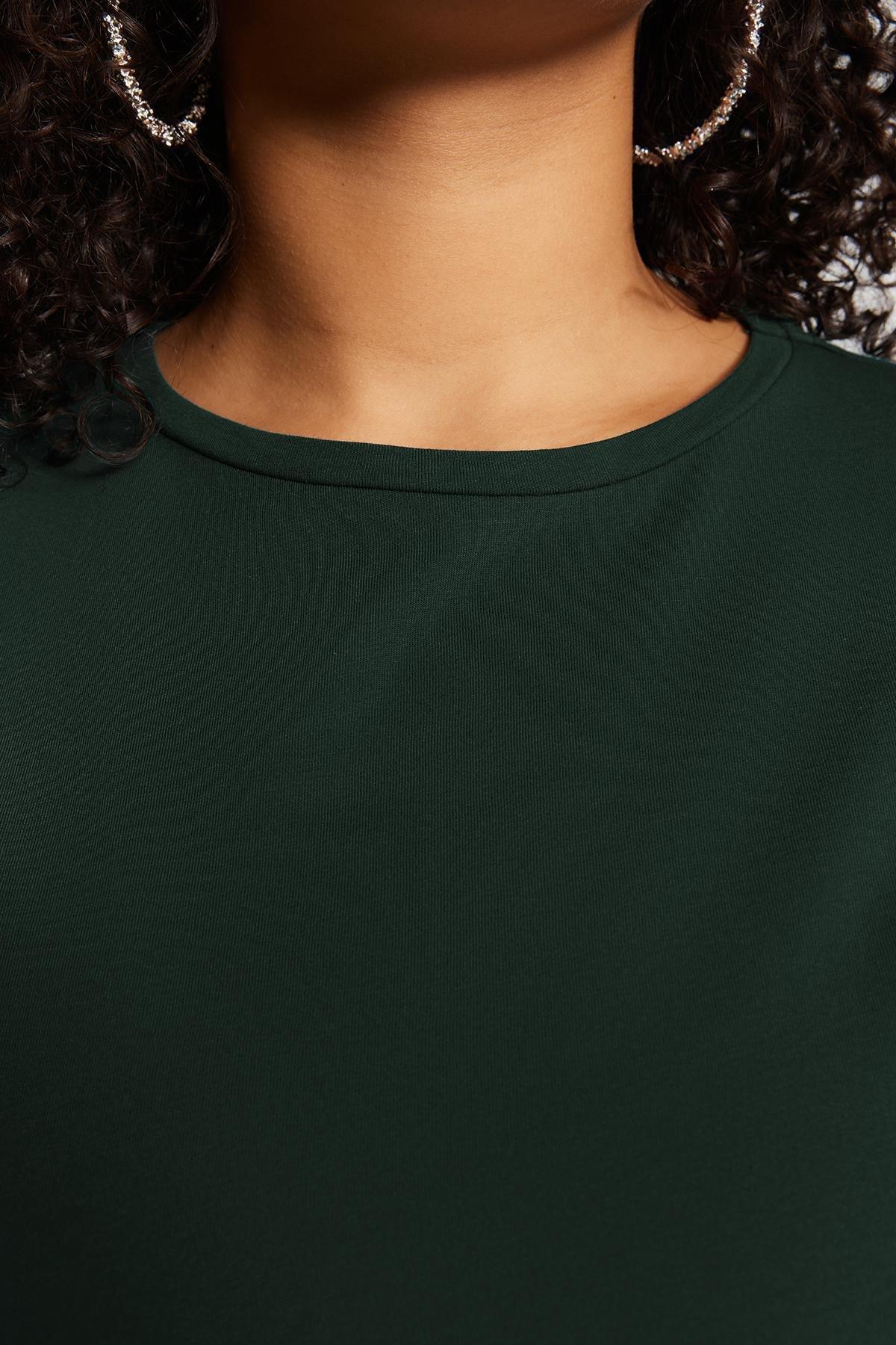 Green Crew Neck Plus Size Tshirt, , large image number 1