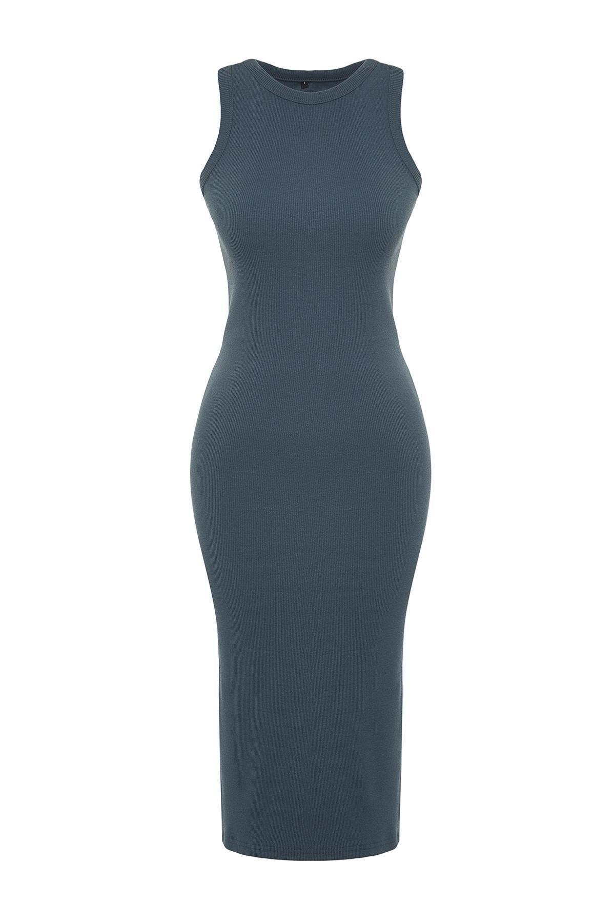 Grey Halter Neck Midi Dress, , large image number 5