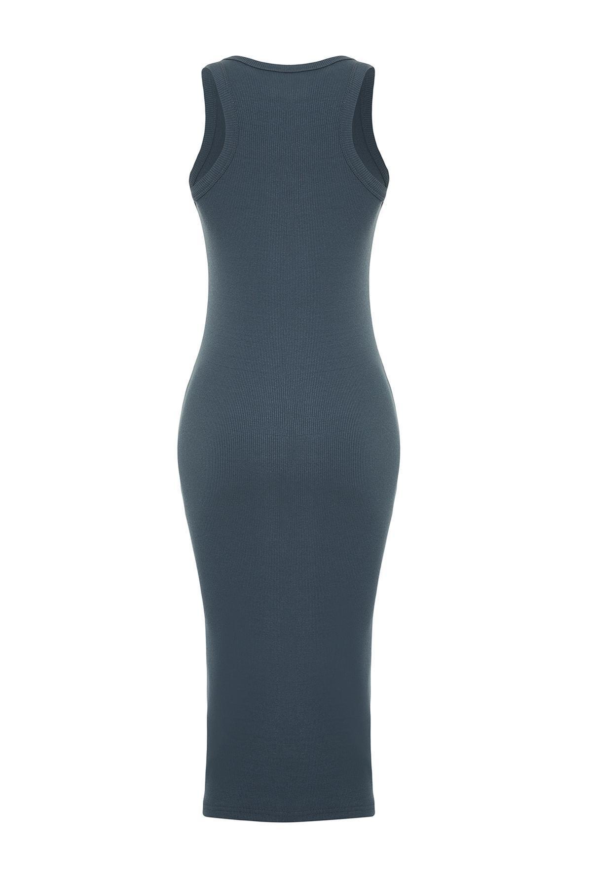 Grey Halter Neck Midi Dress, , large image number 6