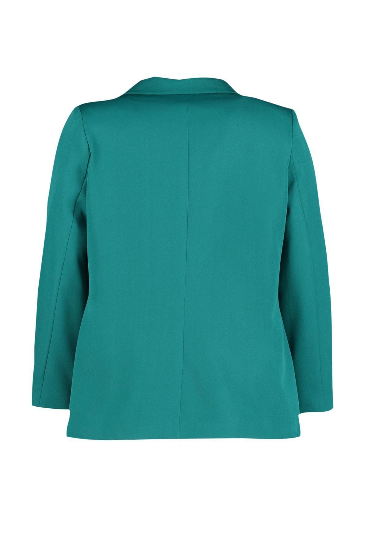 Green Regular Plus Size Jacket, Green, large image number 7