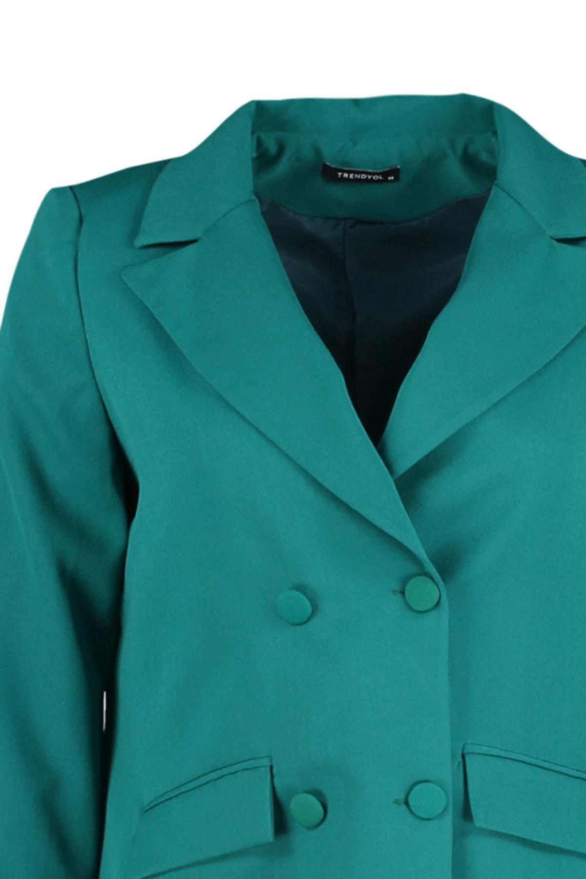 Green Regular Plus Size Jacket, Green, large image number 8