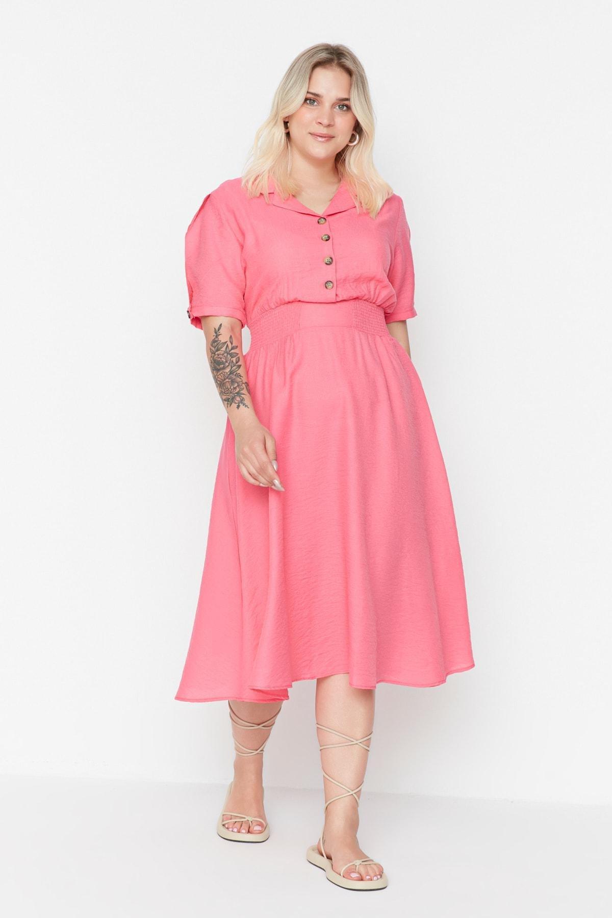 Pink A-Line Plus Size Dress, , large image number 0